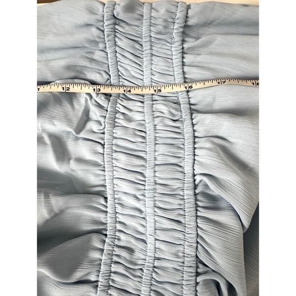 Milkmaid Dress Medium Light Blue Ruffle Peasant Cottagecore Fairy Whimsy Spring - Picture 6 of 9